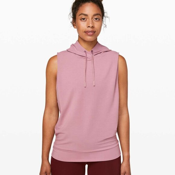 lululemon athletica Tops - Lululemon Woman's Size 10 Stronger as One Sleeveless Hoodie Vintage Mauve